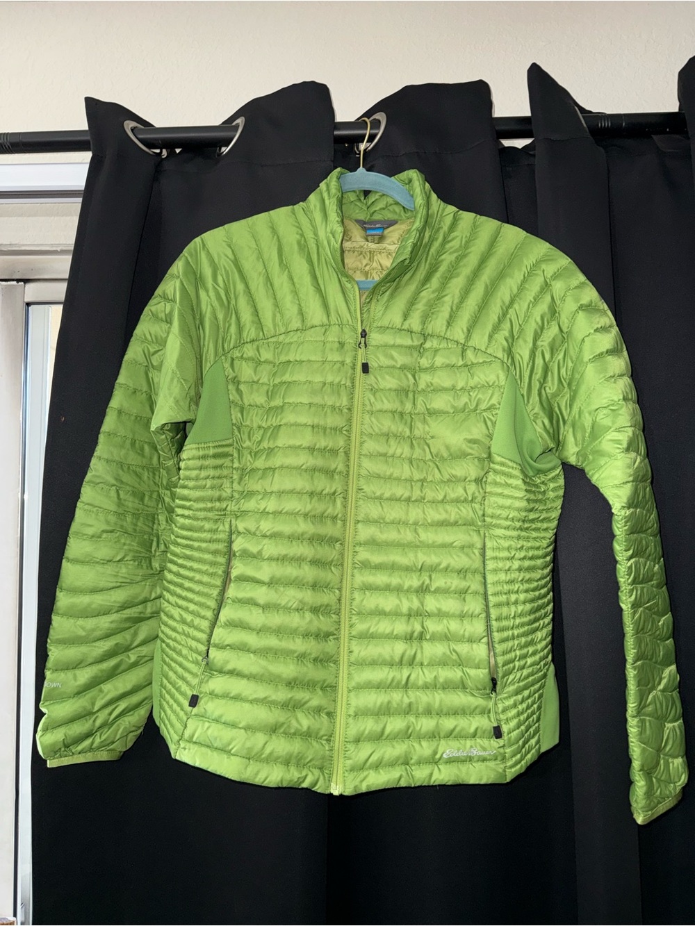 Eddie Bauer Lime Green Quilted Packable Jacket